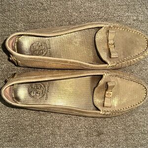 Tory Burch Metallic Gold Loafers